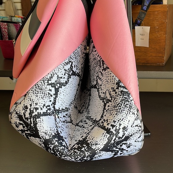 Pink & Snakeskin Print Neoprene Tote Bag - Picture 6 of 7